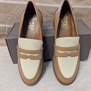 Franco Sarto Women's Chrissy Tan and Cream Loafers Size 6